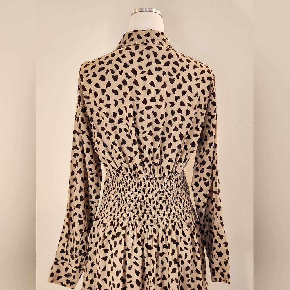 NWT || THAKOON || Collective leopard print, button down, tan/brown spots, size 4 - Picture 10 of 13